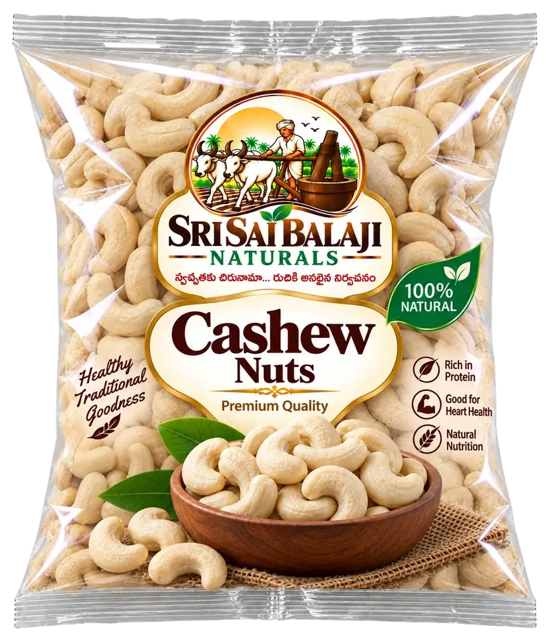 Premium cashew nuts pack from Sri Sai Balaji Naturals, Vijayawada